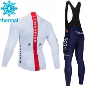 Radbekleidung Radtrikot Langarm + Lang Trägerhose 2021 Ineos Grenadiers Winter Thermal Fleece N004